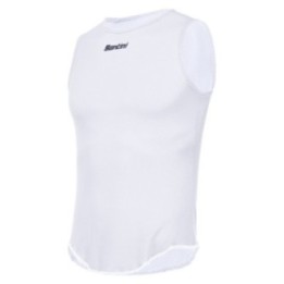 Unisex funkční tričko bez rukávů SANTINI Lieve White