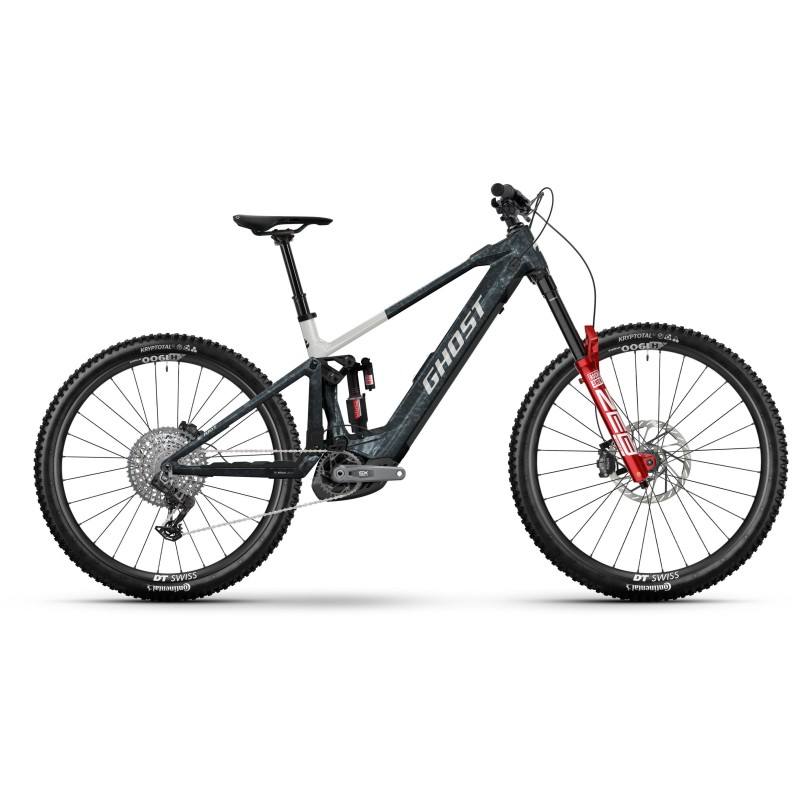 GHOST E-Riot CF Full Party Ud Carbon-Mist Blue/Pure Elegance Glossy - XL
